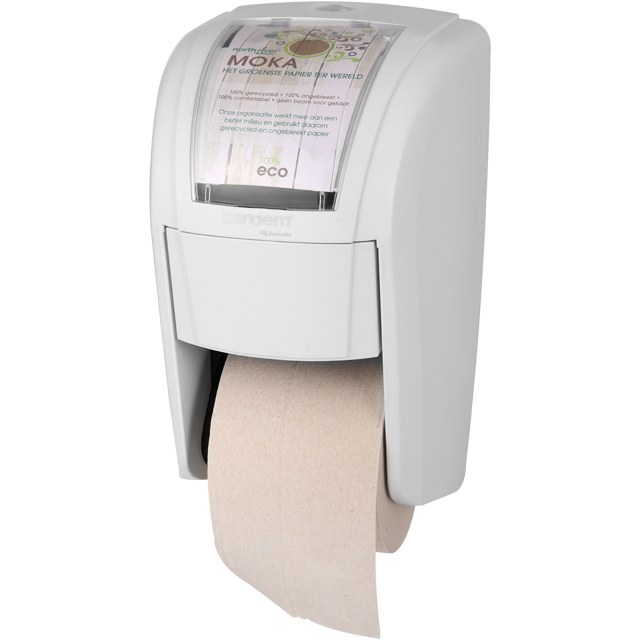 100%éco - Distributeur de papier toilette | Tandems | 31x18x blanc | 1 pièce