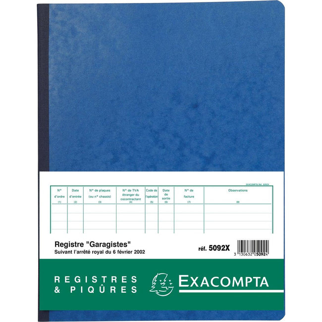Exacompta -  register garagist en pomphouder, Franstalig