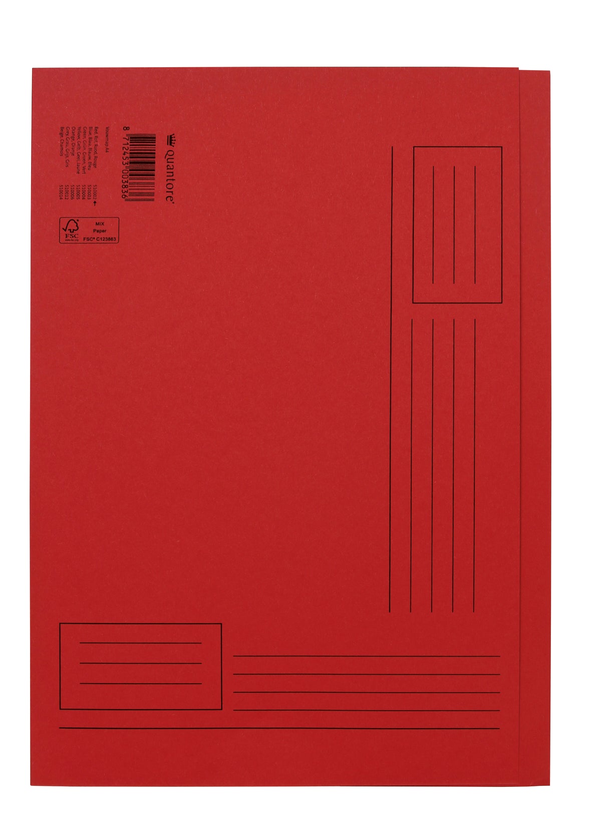 Quantore - Chemise pliante a4 côtés irréguliers 250gr rouge | 10 pièces