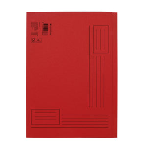 Quantore -  Vouwmap a4 ongelijke zijde 250gr rood | 10 stuks