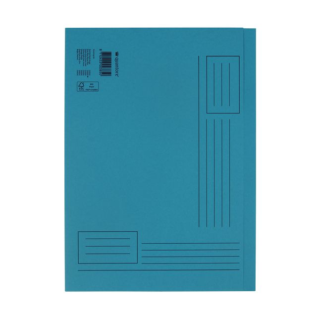 Quantore - Dossier pliant A4 côtés irréguliers 250gr bleu | 10 pièces