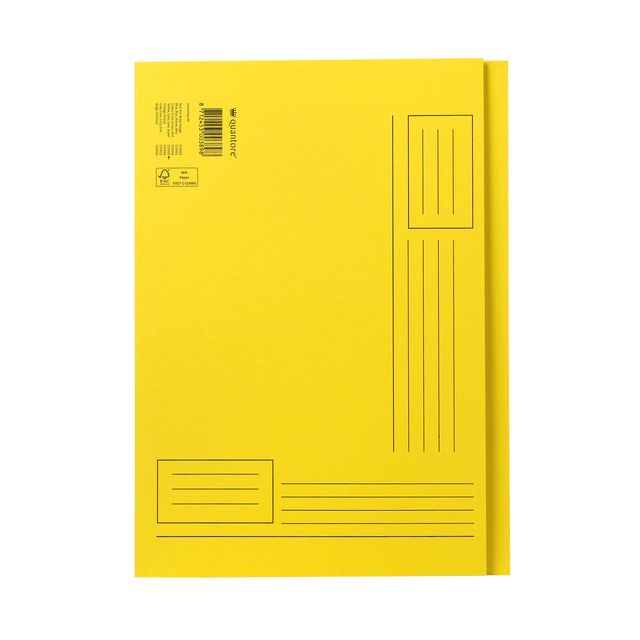 Quantore - Chemise pliante a4 côtés irréguliers 250gr jaune | 10 pièces