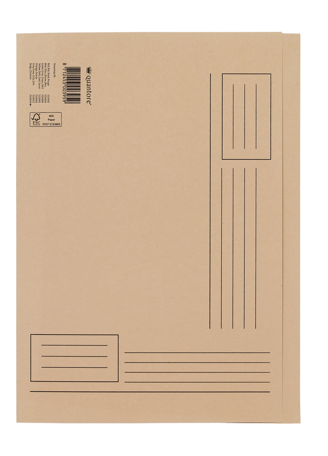 Quantore - Dossier pliant A4 côtés irréguliers 250gr beige | 10 pièces