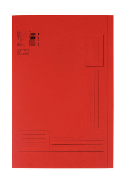 Quantore - Dossier pliant Folio côtés irréguliers 250gr rouge | 10 pièces