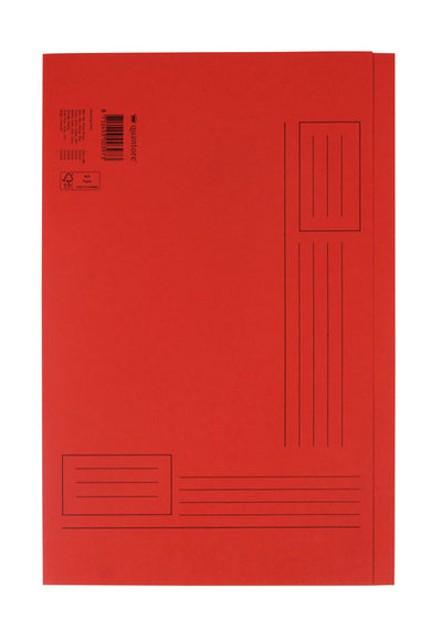 Quantore - Dossier pliant Folio côtés irréguliers 250gr rouge | 10 pièces