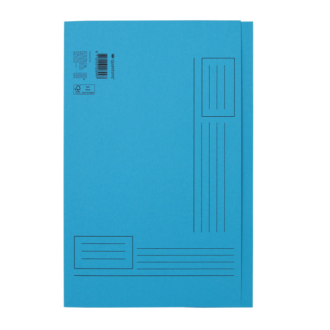 Quantore -  Vouwmap Folio ongelijke zijde 250gr blauw