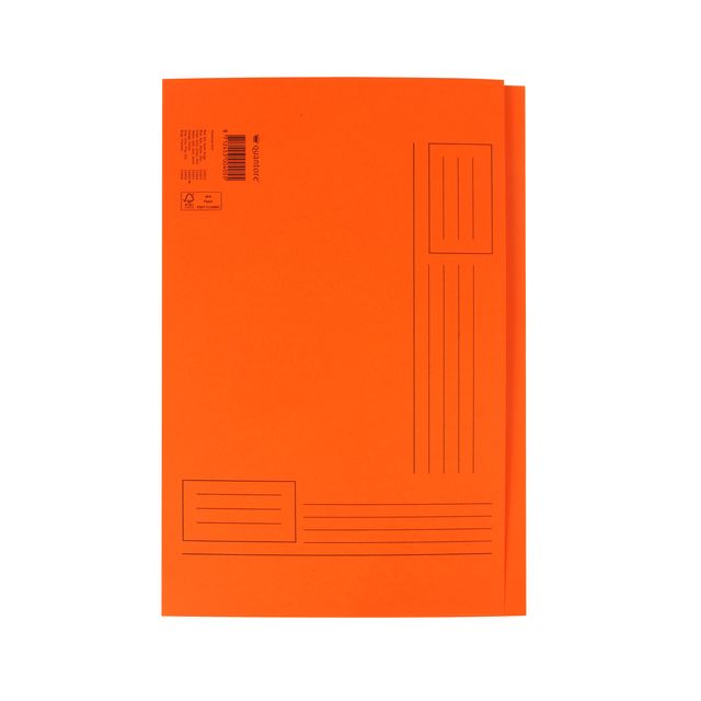 Quantore - Faltmappe Folio unebene Seite 250gr orange | 10 Stück