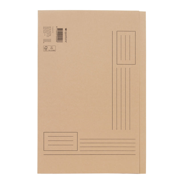 Quantore -  Vouwmap folio ongelijke zijde 250gr beige | 10 stuks