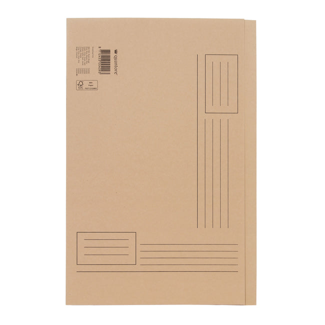 Quantore - Dossier pliant Folio côté irrégulier 250gr beige | 10 pièces