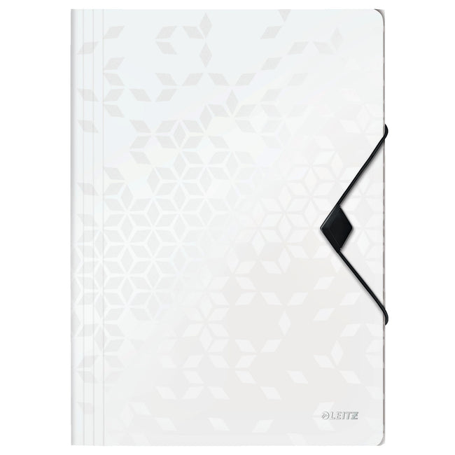 Leitz - Dossier Elasto WOW A4 3 rabats PP blanc | 10 pièces