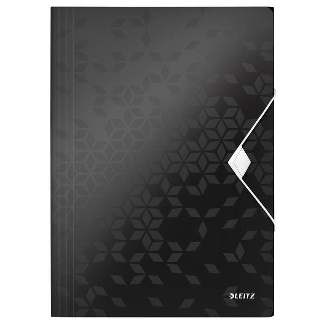 Leitz - Dossier Elasto WOW A4 3 rabats PP noir