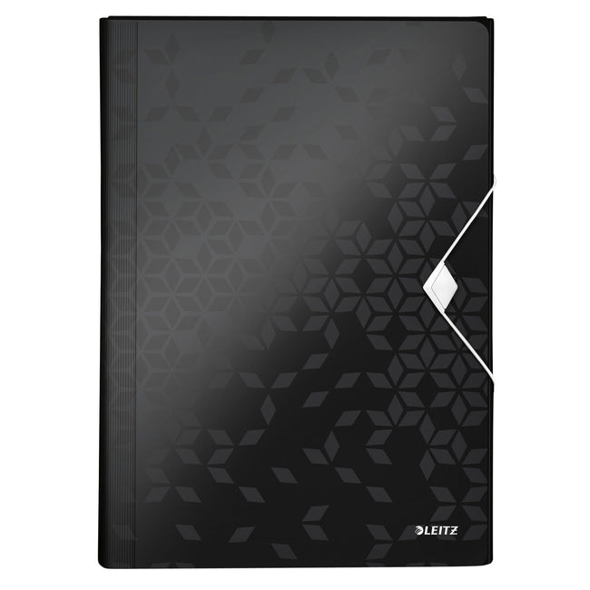 Leitz - Projektmappe WOW für A4 6 Fächer PP schwarz | 5 Stück