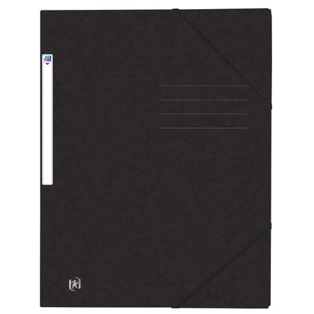 Oxford -  Elastomap  top file a4 3 kleppen 390gr zwart