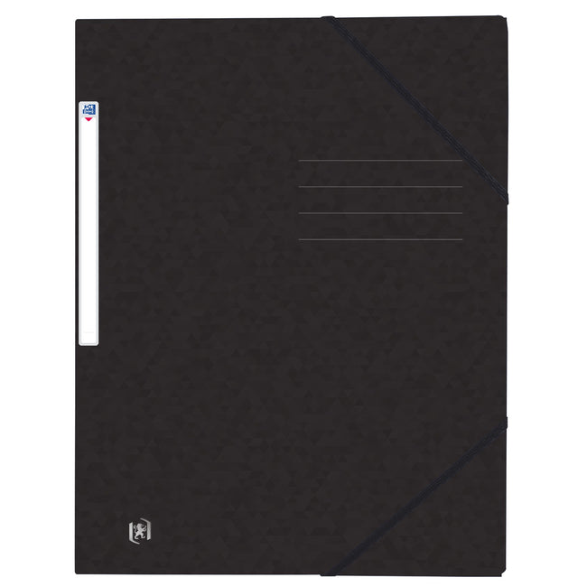 Oxford -  Elastomap  top file a4 3 kleppen 390gr zwart