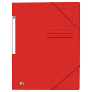 Oxford -  Elastomap  top file a4 3 kleppen 390gr rood