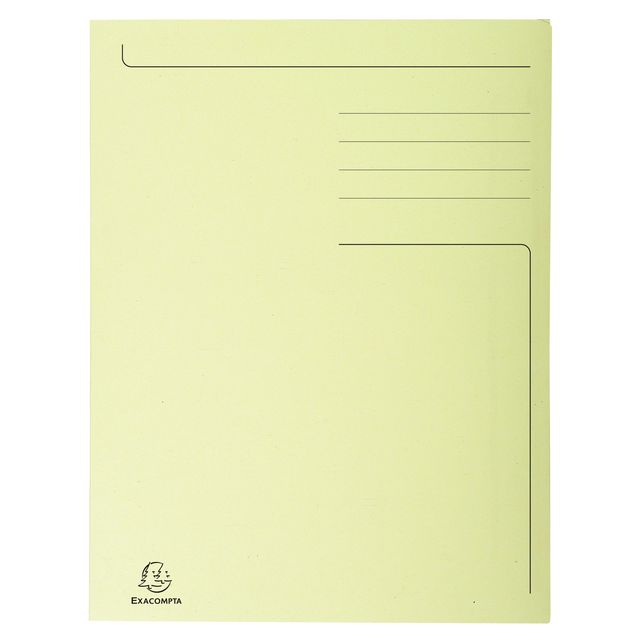 Exacompta - Dossier Forever A4 3 rabats 280gr jaune | 50 pièces