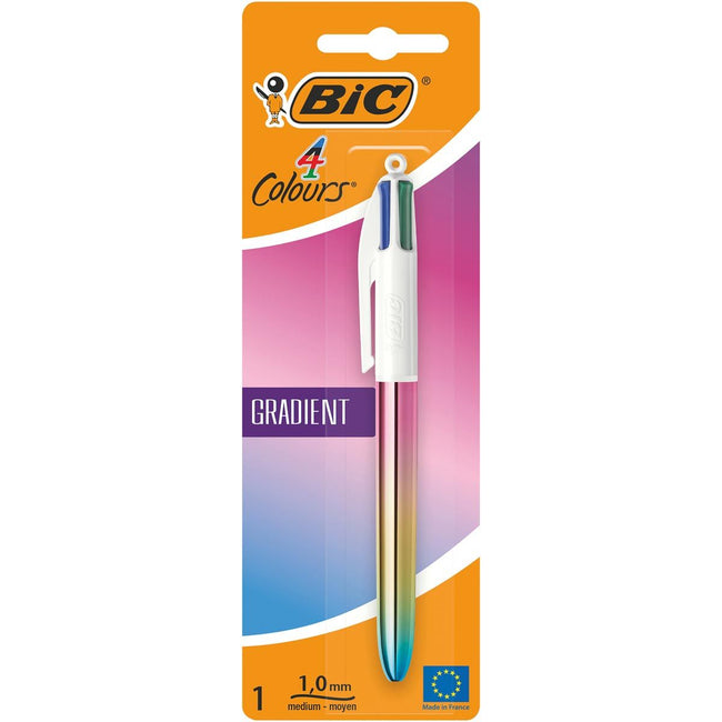 Bic - Stylo bille 4 couleurs Colors Gradient, moyen, couleurs d'encre classiques, sous blister