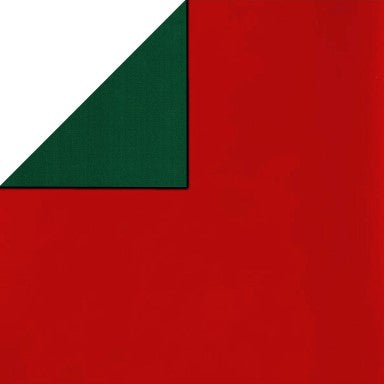 Klika - Papier d'emballage cadeau Emballage cadeau Rouge uni | vert 50 cm
