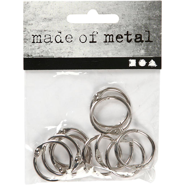 Creotime - Anneau de reliure Creativ Company 19mm argent 10 pièces