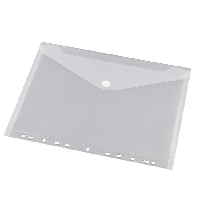 Quantore - Sac enveloppe A4 240x310mm 11 trous PP transparent blanc | 10 pièces