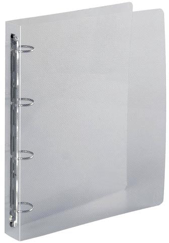 Exacompta - classeur à anneaux, pour ft A4 maxi, en PP, 4 anneaux de 30 mm, cristal