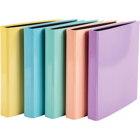 Exacompta - Classeur aquarelle en carton couché format A4 avec 4 anneaux D, dos 4 cm, coloris assortis