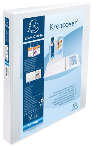 Exacompta -  Kreacover personaliseerbare ringmap wit 2 ringen van 25 mm