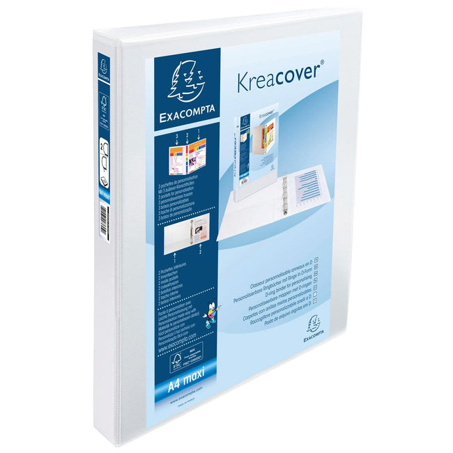 Exacompta -  Kreacover personaliseerbare ringmap wit 2 ringen van 25 mm