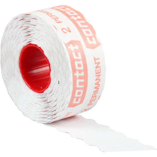 Contact - Étiquette | papier | permanent | 26x12mm | blanc | 18 rouleaux