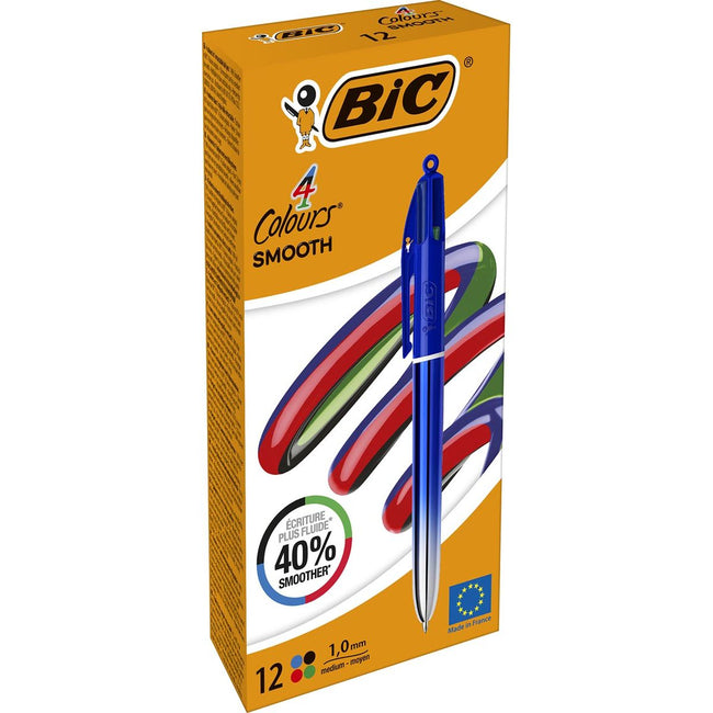 BIC -   Colours Smooth Gradiant 4-kleurenbalpen, medium, blauw