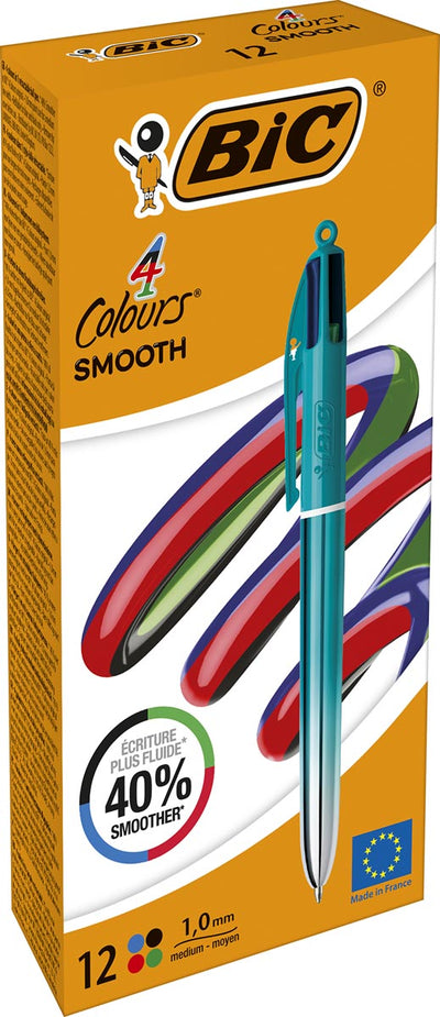 Bic - Stylo à bille Colors Smooth Gradiant 4 couleurs, moyen, vert