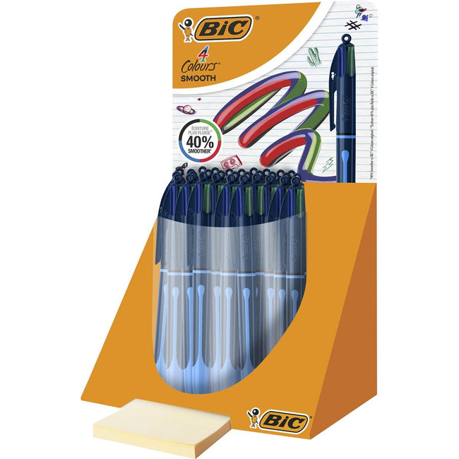 Bic -   Colours Smooth Drop 4-kleurenbalpen, medium, display van 30 stuks
