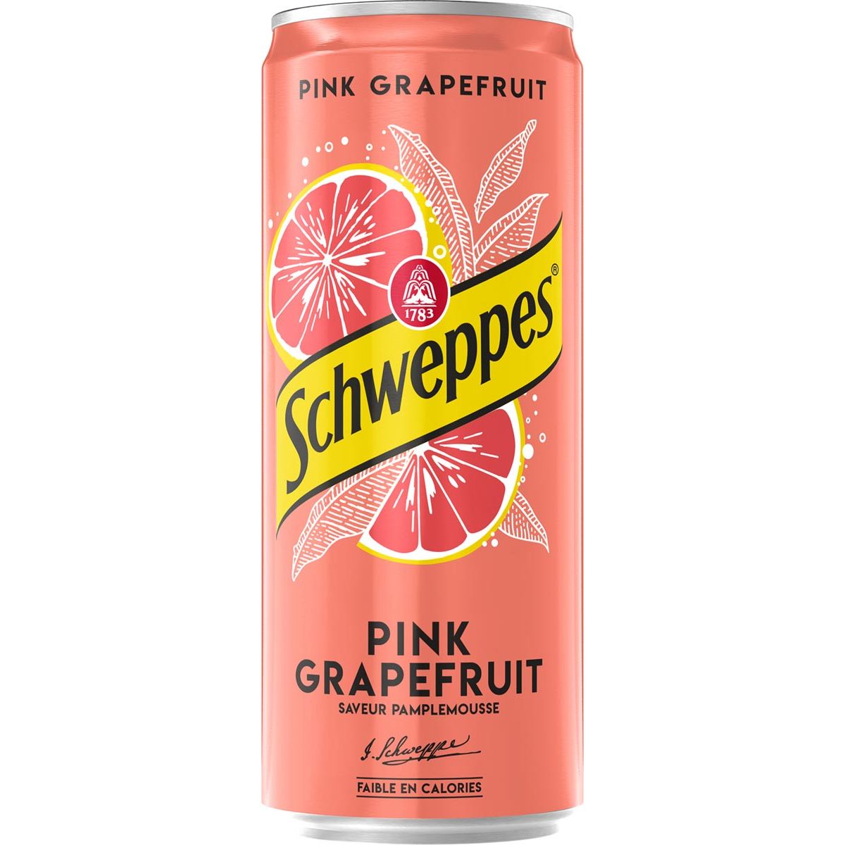 Schweppes - Pink Grapefruit-Erfrischungsgetränk, elegante 33-cl-Dose, 24er-Packung