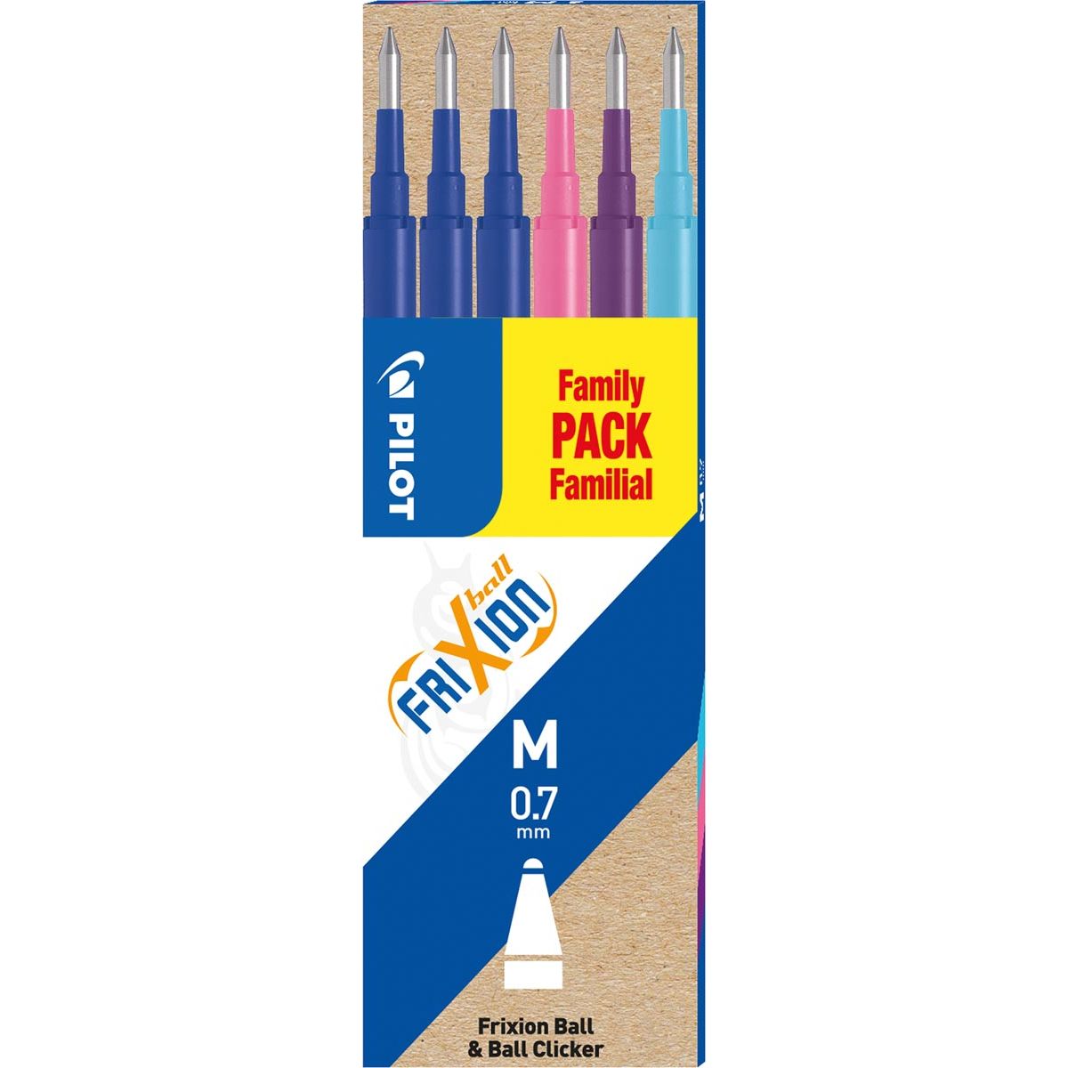 Pilot -  vulling voor Frixion Ball en Frixion Ball Clicker, etui met 6 stuks in fun kleuren