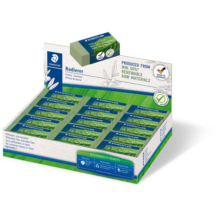 Staedtler -  gum Eco, olijfgroen, ft 43 x 19 x 13 mm