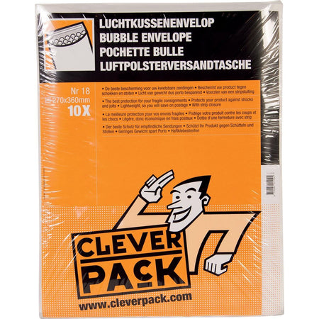 Cleverpack - Enveloppe coussin d'air n°18 295x370mm blanc pack de 10 pièces