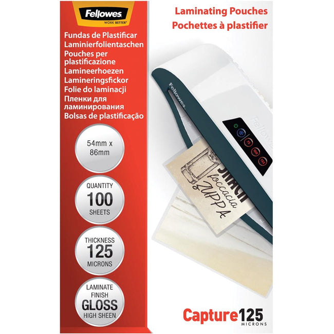 Fellowes - Pochette de plastification 54x86mm 2x125micron 100 pièces