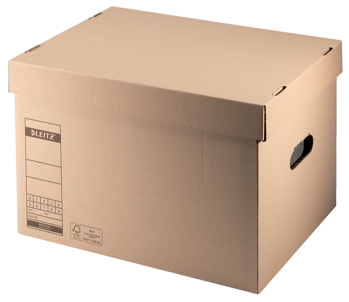 Leitz - Boîte d'archives et de transport avec couvercle 335x280x440mm brun naturel | 10 pièces