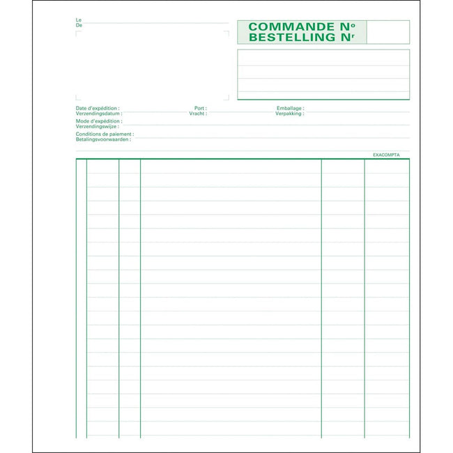 Exacompta -  bestellingen, ft 21 x 18 cm, bilingue, dupli (50 x 2 vel)