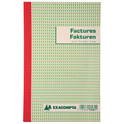 Exacompta -  factuurboek, ft 21x13,5 cm, tweetalig, tripli (50 x 3 vel)