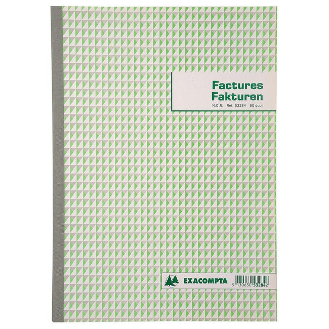 Exacompta - carnet de factures, pi 29,7x21 cm, bilingue, duplicata (50 x 2 feuilles)