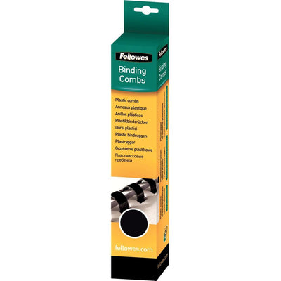 Fellowes - Binderücken, 25er Pack, 6 mm, Schwarz