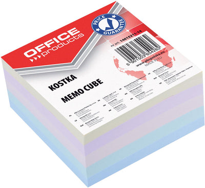 OFFICE products -   memokubus, gelijmd, 8,5 x 8,5 x 4 cm, geassorteerde pastelkleuren
