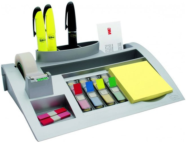 Post-it - Organisateur de bureau C50 gris argenté incl. contenu