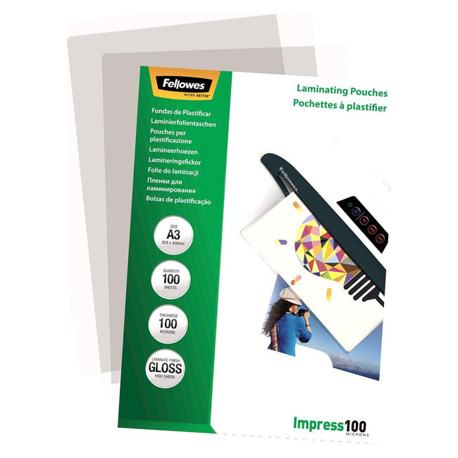 Fellowes - lamineerhoes Impress100 ft A5, 200 micron (2 x 100 micron), pak van 100 stuks