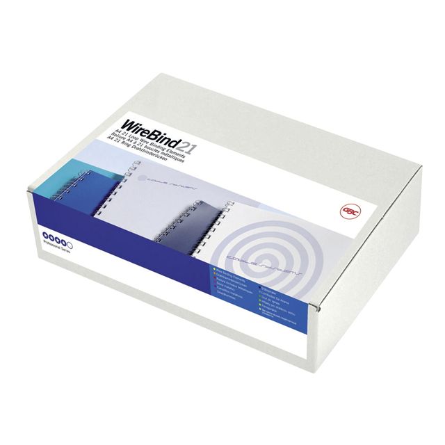 GBC - Dos métallique 14mm us 21anneaux a4 argent