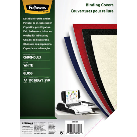 Fellowes - Deckblatt A4 Chromolux 250gr weiß