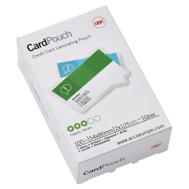GBC - Pochette plastifiée carte de crédit 54x86mm 2x125micron
