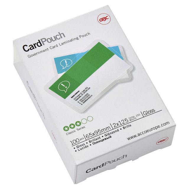 GBC -  Card Lamineerhoezen 65x95mm 2x125 micron Glanzend (100)