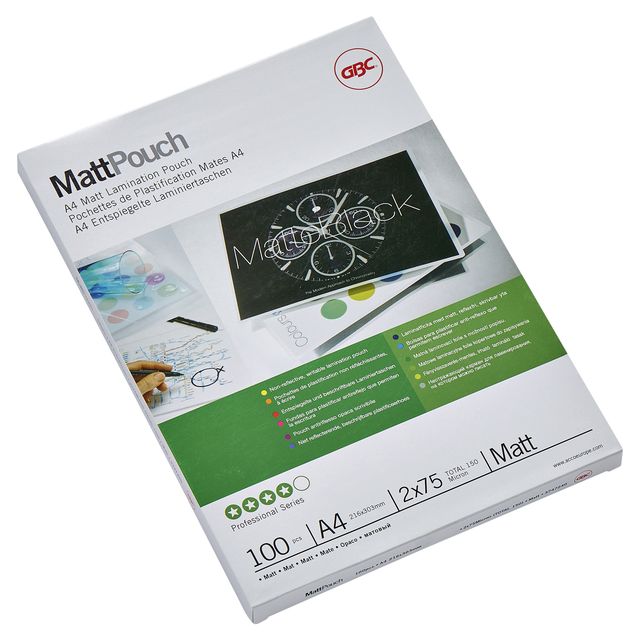 GBC -  Lamineerhoes  a4 2x75micron mat